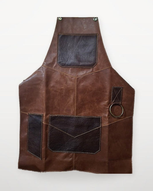 Pechera de cuero Plan V talla XL color Whisky, hecha a mano en Santiago