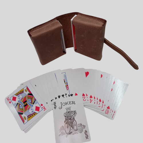 Juego de Naipes de cuero personalizado con logo