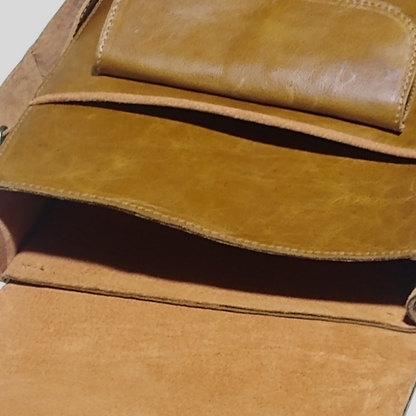 Morral clásico cuero acabados artesanales tradicionales